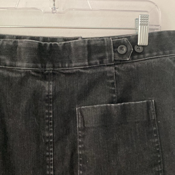 Cos Black Velvet Denim Mini Skirt With Adjustable Waist, sz 12 - Picture 6 of 8